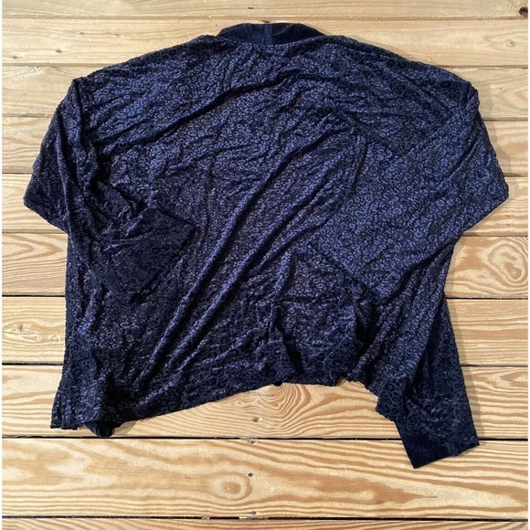 NEW Isaac Mizrahi Live Mixed Media Cardigan Size Large Women’s Black - Picture 2 of 8